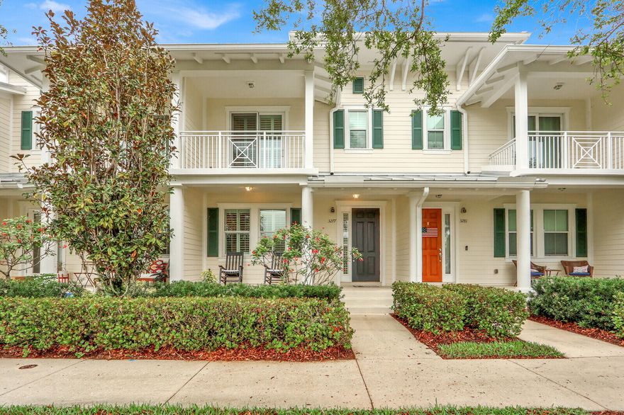 Welcome to 3277 E Mallory Creek, a charming townhome in the highly desirable Mallory Creek community in Abacoa. Enjoy a welcoming porch entry with peaceful pond views and the convenience of being just a short walk to the community pool. Mallory Creek is known for its tree-lined streets, charming architecture with balconies off the front and back of the house, and true neighborhood feel. Located in the heart of Abacoa, you are just minutes or a quick bike ride to Downtown Abacoa featuring restaurants, salons, shops, Italian ice, Roger Dean Stadium, and year-round events, all within a community zoned for A-rated schools. Enjoy the best of Abacoa living with close proximity to beaches, parks, and everything Jupiter has to offer.