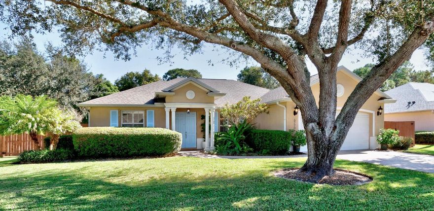Beautiful home with split floor plan, 3-bedroom, 2-bathroom, on large .3 acre lot in Vero Beach. This pristine property features a spacious open floor plan with tile floors throughout common areas, 9 foot ceilings with crown molding, plantation shutters, living and family rooms lead out to patio, perfect for entertaining guests. The kitchen boasts modern appliances and beautiful cabinetry with ample space. The primary bedroom offers a private retreat with walk-in closet, large bathroom with double sinks and walk-in shower. Enjoy a covered patio and private fenced backyard with lush tropical landscaping, even room for a pool! New Roof in 2022. Located in lovely Crystal Falls gated neighborhood with low HOA. Don't miss out on this wonderful opportunity to make this house your home!