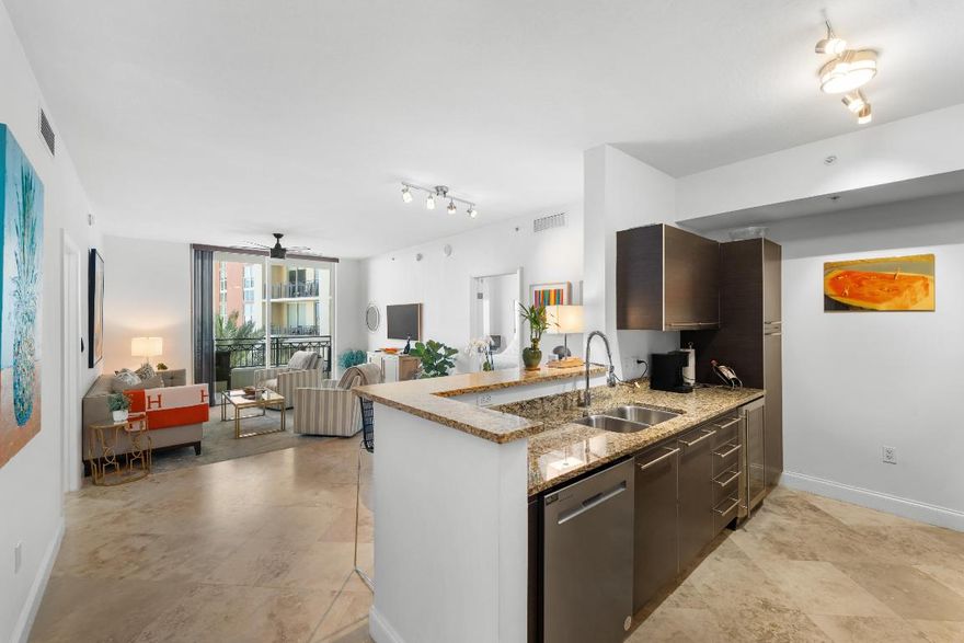 AVAILABLE STARTING MAY 15, 2026, in the pristine CityPlace South Tower! This unit comes fully furnished and is turnkey; all you need to bring is your toothbrush! 1407 boasts desirable southeastern exposure, capturing ocean views and avoiding majority of road and train noise. Across the street from Rosemary Square and just over the bridge from Palm Beach Island and Worth Avenue, this location is unbeatable. Just 5 minutes to Palm Beach International Airport as well. Resident only amenities include 86' Infinity Edge heated pool, hot tub, fully equipped outdoor kitchen, and fitness center. Pet friendly building allowing for 2 dogs. Free valet parking and 24-hour doorman included. All inquiries welcomed!