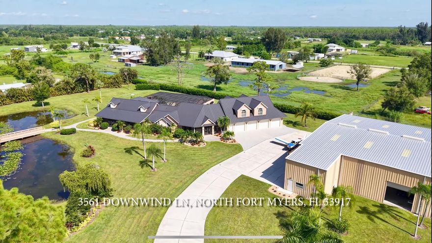 Nestled in the prestigious Pine Shadows Airpark, 3561 Downwind Lane offers an unparalleled blend of luxury living and aviation convenience. This meticulously maintained property, complete with a private hangar, modern upgrades, and resort-style amenities, is a dream for aviation enthusiasts and those seeking a high-end lifestyle in Southwest Florida. Below is a detailed overview of the property's standout features.
Key Features
Private 80x80 Hangar with Modern Amenities:
Spacious 80x80 hangar (18 ft height x 76 ft wide) with four 12X12 doors, a 50-amp RV hookup, and water access for your RV. Features a 400 sq ft updated office with bathroom, ideal for a home office. 
Luxurious Main Residence with Upgrades:
Equipped with a new metal roof (2023), hurricane windows and shutters with smart modules, a whole-house reverse osmosis (RO) system (500 gallons), and a whole-house generator for ultimate comfort and security.
Resort-Style Outdoor Living:
Enjoy a 3,300 sq ft screened-in pool area with a hot tub, fountains, an outdoor kitchen, all protected by durable hurricane rated remote-controlled screens. Remote-controlled irrigation enhances the low-maintenance luxury of this outdoor oasis.
Aviation-Friendly Community:
Pine Shadows Airpark offers a lighted 3,200 ft runway with no weight limits or aircraft restrictions, a 100LL fuel cue pod system, and 60 ft clearance throughout the park. Low HOA fees.
Unique Interior Features:
Upstairs entertainment area with a built-in bar and half bath, plantation shutters throughout, a his & her walk-in closets with stackable washer/dryer, and a Roman soaking tub in master bathroom. Featuring brand new interior doors throughout.
Four-Car Attached Garage:
Features a Sharkskin floor, closed storage and an oversized safe for added convenience and security.
Convenient Location: 
Pine Shadows Airpark, located just 5 miles north of downtown Fort Myers, Florida, offers residents the perfect blend of serene aviation living and easy access to modern conveniences. This gated community is a short drive from vibrant shopping districts, diverse dining options, Gulf Coast beaches, and recreational facilities like parks and golf courses, ensuring a connected yet tranquil lifestyle.

Additional Highlights:
UV-protected front door, a 500-gallon propane tank with automatic monitoring by SW Florida Gas, and a deep well for reliable water supply.
3561 Downwind Lane is more than a home it's a lifestyle. Perfect for aviation enthusiasts, car collectors, or anyone seeking a luxurious retreat in a vibrant airpark community, this property combines modern upgrades, thoughtful design, and unparalleled amenities. Schedule a showing today to experience this extraordinary home firsthand!