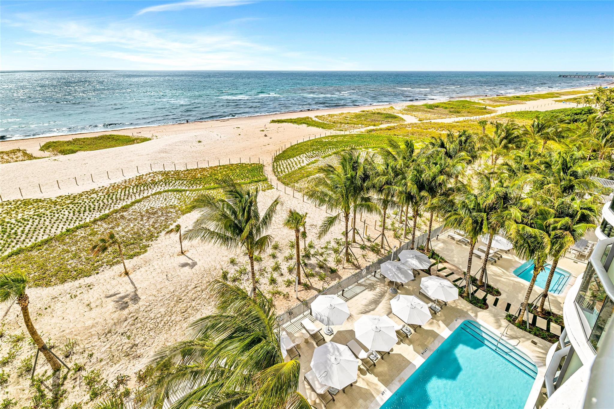 Welcome to Pompano Beach’s Luxury Renaissance. This is an extraordinary opportunity to own at the Casamar offering exquisite lifestyle amenities including Sunrise & Sunset Pools, Ocean View Fitness Center, Virtual Reality Golf Simulator, Game Room, Pickleball Court, Concierge Services & Valet Parking. With 283 linear feet of pristine oceanfront, a flow-through modern floor plan & oversized wraparound terraces, this Northeast Corner unit is devoted to the amazing views of both Sunrise & Sunset. Versatile 3 BR convertible 3.5 Bath apartment with Walls of Glass, Wolf & Sub-Zero appliances, Gas Cooktop, Pre-wired Smart Home, Laundry Room & additional Storage Room. Convenient to the Ft Lauderdale Int’l Airport, Commuting to Palm Beach or Miami & Sports Venues, a diverse Dining Scene & the Pier.