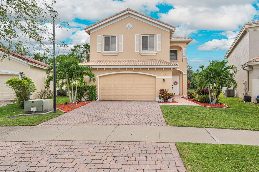 This home qualifies for 100% financing and NO PMI....call me for details. Grand 2 story home in Vizcaya Falls in the Torino section of St. Lucie West. Large open first floor with dining, formal living room, family room, eat in kitchen and half bath off laundry room. Sliding doors off den and formal living room to private patio with water view. Upstairs includes large landing area, huge master bedroom with plenty of room, walk in closet, dual sinks, tub and walk in shower, 2 additional bedrooms and bath with plenty of closet space. 2 car garage and second floor windows are impact windows. Water heater 2022, AC 2025 and Brand new Water filtration system. Resort style clubhouse includes a billiards room, fitness center, tennis, basketball courts, pool and playground. Don't forget your hoa dues also include cable and internet.