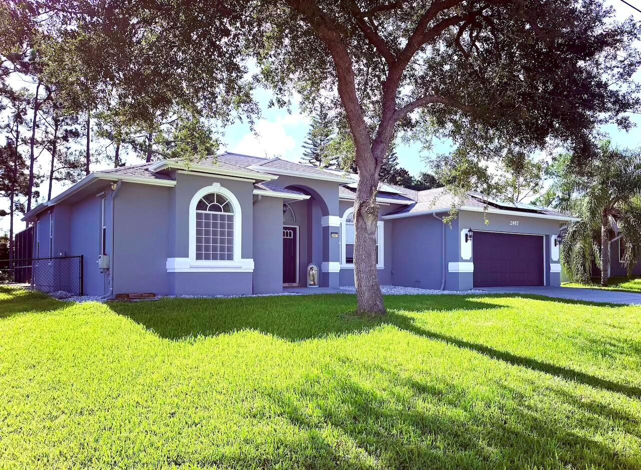 Located in a sought-after neighborhood, this beautifully maintained 3-bed, 2.5-bath home offers privacy, charm, and modern efficiency. Freshly painted and not overlooked, it features a luxurious pool perfect for entertaining. A versatile bonus room can serve as a den, office, or guest room. Solar panels help reduce energy costs, including heating the pool. Inside, neutral-tone tile flooring flows throughout, creating a bright and welcoming atmosphere. This home has been lovingly cared for and is move-in ready.