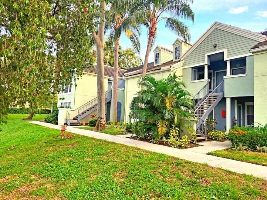 1/1 condo located in the highly desired gated community of Bahia Delray. Conveniently located east of I95, minutes from the beach and downtown Delray. Bright and airy unit with a peaceful view of the pond & fountain from each room! Featuring vaulted ceilings, Tile flooring. An Open kitchen with Granite countertops, stainless steel appliances, Full size washer and dryer with built in shelving as well an extra storage closet available outside the front door exclusive to this unit! Beautiful resort style-pet friendly community with gated entry, community pool, hot tub, clubhouse, gym and onsite management. Welcome Home!