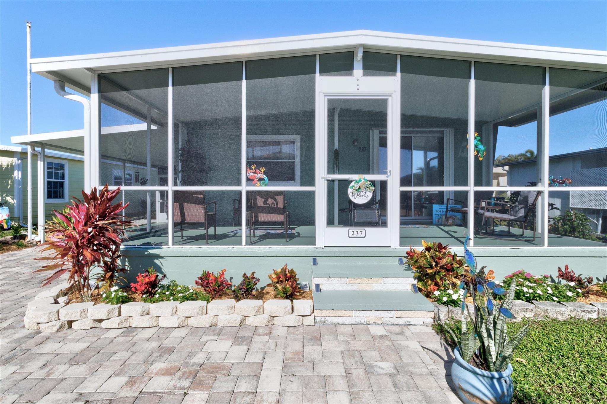 Lovely 2/2 in 55+Fairlane Harbor a lot lease community. lots of upgrades for easy living. Fully furnished for you to walk right in and enjoy this active lifestyle community. Pool, pickleball, clubhouse, boat docks, River Access. Trucks & motorcycles allowed 1.4 miles to south beach, and 5 minutes to downtown Vero. Shopping less than a 2 minute drive. CONVENIENT. ON THE WATER.