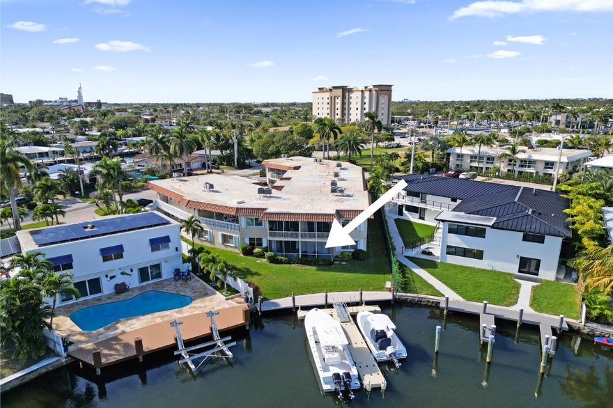 Experience waterfront living in this sophisticated ground floor residence east of US-1, wide canal views from your private patio. Set within an impeccably maintained and peaceful community, the home offers effortless water access and a serene coastal ambiance. Just minutes from pristine beaches, upscale dining, and vibrant nightlife. A nearby park enhances the lifestyle with walking paths, tennis, pickleball, and a town pool. Washer/Dryer permitted. Pets Friendly. No fixed bridges. Community has dock space with no-fixed bridges and just minutes to the Intracoastal Waterway, making it perfect for boaters. Located east of US1 in a quiet, well-kept community with a newer roof, upgraded docks, private pool, gym, additional storage, and completed 50-year inspection, no assessments, low HOA.