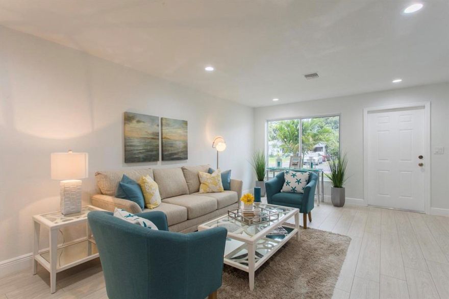 Gorgeous fully renovated home from top to bottom inside and outside. near downtown Oakland Park. Beautiful backyard with a spa. Easy access to I95 and commuting streets. Renovated bathrooms. Modern kitchen with oversized 42 inch upper cabinets, Stainless steel appliances and a glass herringbone backsplash. 2017 mechanical/HVAC system with ductwork, updated electrical system inside and outside panels, 18 LED recessed lights, impact windows and doors, privacy fence for the huge backyard. Rented until May 17th at $3290/month. Low insurance less than 4K a year