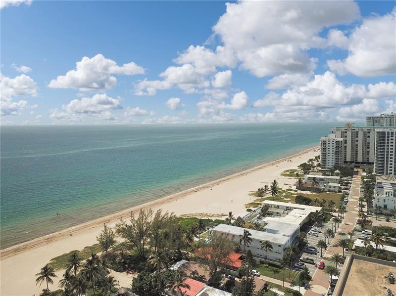 SPECTACULAR SOUTH VIEWS OF OCEAN AND CITY. ONE BEDROOM, 1 BATH UNIT WITH TILE FLOORING AND IMPACT DOORS AND WINDOWS, RESORT LIVING WITH OCEAN FRONT CLUBHOUSE WITH TWO POOLS, EXERCISE ROOM, GAME ROOM AND BEACH SIDE CAFE, BBQ'S, GARAGE PARKING, SECURED LOBBY AND MORE. NEAR PLENTY OF RESTAURANTS, SHOPPING AND POMPANO BEACH PIER. BASIC CABLE AND WATER INCLUDED.