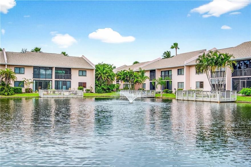 Welcome to your permanent vacation at Ocean Village! This lakefront condo makes life a breeze with granite kitchen counters, modern updated baths, easy-care tile floors, and coveted in-unit laundry. Your toughest daily decision: a morning on the beach, a round of golf, tennis, pickleball, or lounging by the stunning new lagoon pool? Grab a cocktail at the lively tiki bar or dine at the restaurant before retreating to your private deck to watch the sunset over the water. This isn't just a home--it's your all-access pass to paradise, no packing required.