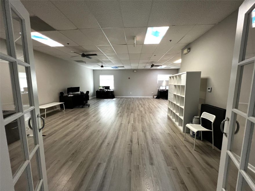 -1,500 SF office condo, ideal for Owner-User or Investor
-Tenant in place — Can stay or vacate (out-clause in place)
-Two bright, spacious, private offices with windows
- French doors open to a large open bullpen area
-Includes one ADA-compliant restroom
-Solid 2004 tilt-wall construction with impact glass & fire sprinklers