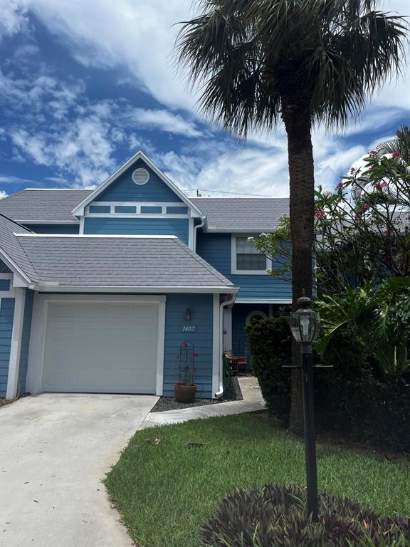Lovely large 3 bedroom with 1 car garage is now available in the beautiful gated community of Villas of Ocean Dunes. This property is now offered turn-key off season from June thru November, 2023. Tastefully furnished with soaring high ceiling in living area, spacious eat in kitchen, light and bright large living and dining area as well as your own private screened in porch. Perfectly located near Jupiter beach, community pool, tennis courts, restaurants and shopping!