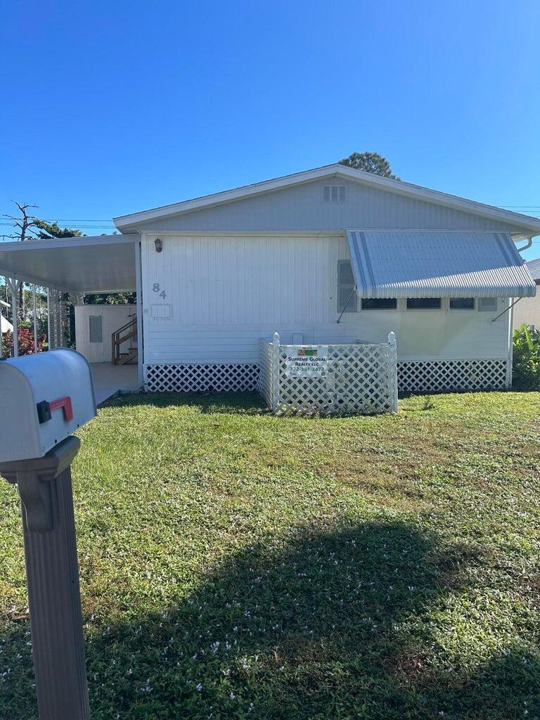 This is a manufactured in a 55+ community. Its located in the pet section, Spanish lakes is a golfing community, clubhouse activities ,swimming pools ,tennis and MUCH MORE!! land lease is approx 800. p.s. buyers has to be park approved before buying in spanish lakes.