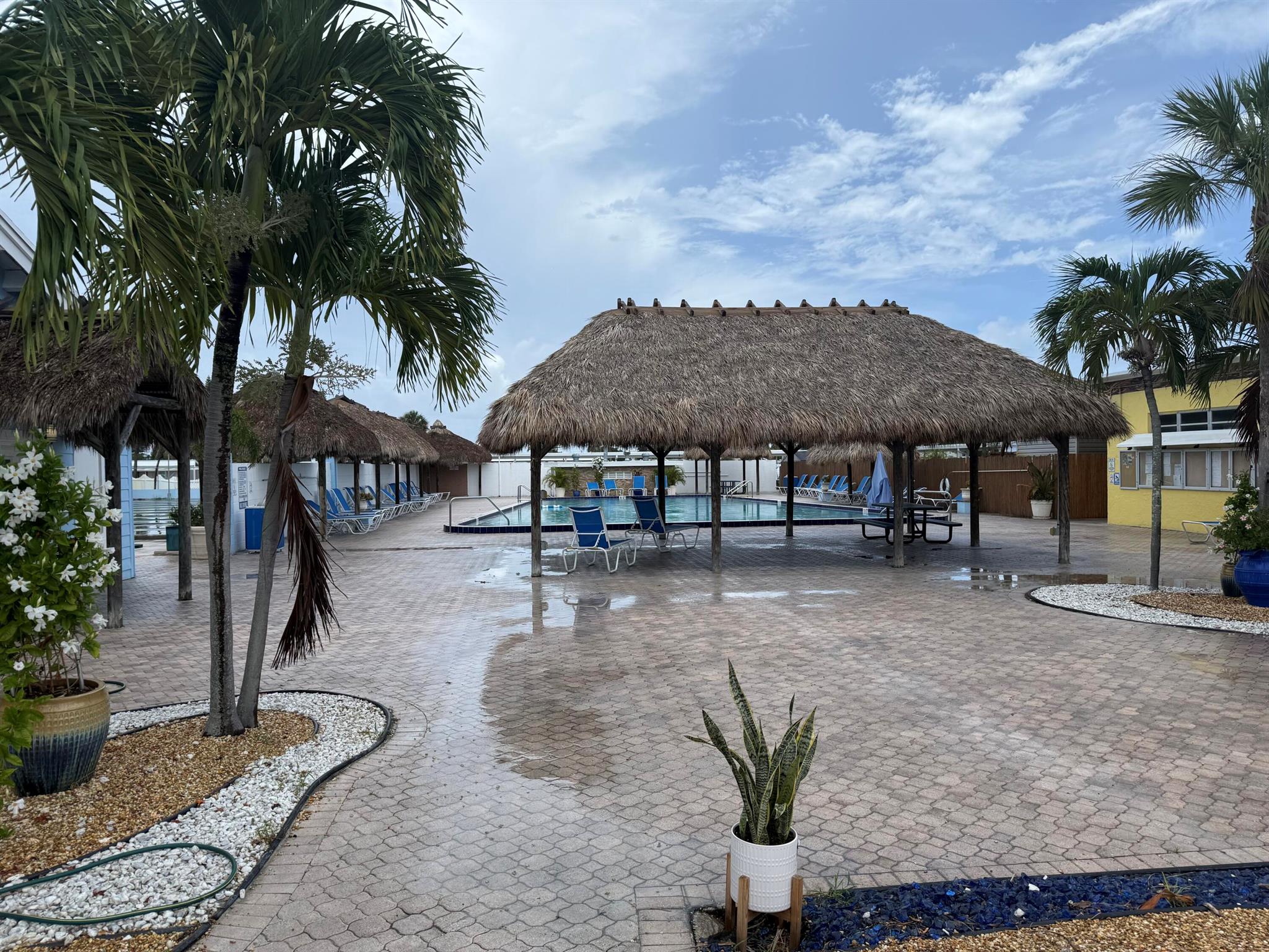 Practical living at it's best!! 2/2 with a den and a separate 1/1. The 1/1 is currently rented for 1550. per month. Different age restrictions may apply for rentals. Monthly fee includes land lease, security, maintenance including lawn. This is a 55+ gated community. Only one owner needs to be 55+ the second must be over 40. Located on an end lot with a spacious yard. Close to shopping, restaurants, 95 and the beach! Snowbird or year-round enjoy all this community has to offer. Clubhouse, pool, pickleball courts, library, business center, activities and more.New A/C. Hurricane panels and generator, and Storage shed. Fully furnished