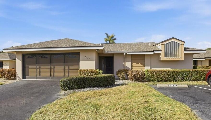 Single-story condo w/ true 2-car attached garage in gated community w/resident docks along the Intracoastal Waterway!  2BR/2BA  split plan w/large, screened patio, plus covered area.  Granite countertops & backsplash w/ attractive, dovetailed wooden cabinets.  GE SS kitchen appliances. Breakfast bar, too!   Earthtones throughout, inc tile & Berber floors.  2 Bathrooms & 2 Bathtubs w/showers!  Custom master closets!  AC 2021, Roof 2023, Re-Pipe 2024.  Storm panels for all windows!  Rheem tankless hw heater. Bring the boat!  Dock space allowed for up to 20'  / 2000#  boats. Enjoy a dip in community pool & watch the IR boating action! Super clubhouse w/heated pool, indoor& outdoor kitchens, billiards, media room, dance floor, meeting/party room & library! Tennis/pickleball courts too!  Ref