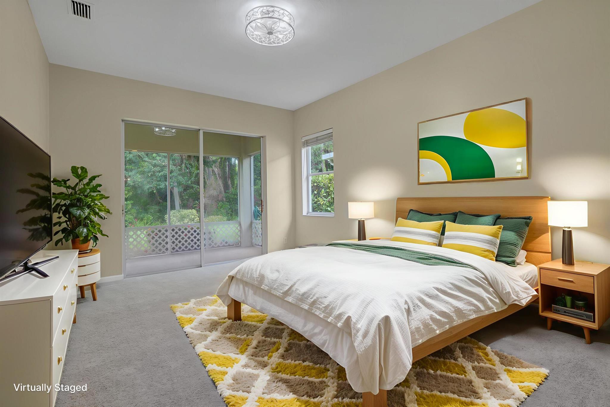 Welcome to the highly sought-after Ballantrae golf community, where luxury meets convenience. This stunning, move-in-ready 3-bedroom home, boasting over 2,300 sq ft, has been thoughtfully updated to offer a modern and elegant living experience. Step inside to find a freshly painted interior and an open, airy feel enhanced by soaring ceilings, elegant crown molding, and custom built-ins that add a touch of sophistication. The heart of the home, the kitchen, has been transformed with brand-new stainless steel appliances, ready for your culinary adventures. Bedrooms are a peaceful retreat with plush new carpeting. Enjoy the best of Florida living with peace of mind. The home features a new roof (2021) and full hurricane protection, while the community provides a manned security gate.