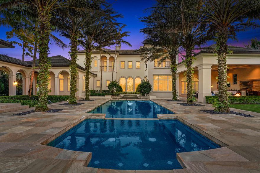 Stunning custom built estate in one of the most exclusive private communities in Palm Beach County, The Bears Club. This sprawling transitional estate offers 5 bedrooms in the main house with an additional bonus guest house suite attached to the main house with a lovely covered arched breezeway.  With  6 Bedrooms, 8 full baths , and 2 half baths , this sprawling estate is nestled on nearly an acre of pristine manicured land offering some of the longest golf and lake views in The Bears Club. With extraordinary property features throughout, top tier finishes, and an upstanding transitional interior aesthetic, 107 W. Bears is a showpiece that will stand the test of time. Additional home amenities include, game room, luxury home theatre, paneled library, sprawling summer kitchen and much more!