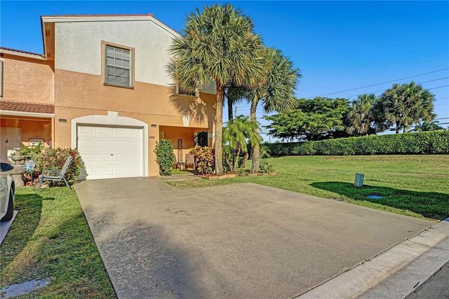 THIS IS IT! THE CORNER UNIT YOU HAVE BEEN WAITING FOR THIS BEAUTIFULLY RENOVATED SPACIOUS TOWN HOME FEATURES 3 BEDS, 2.5 BATHS. LIGHT AND BRIGHT TOWN HOME OFFERS TILE FLOORING THROUGHOUT AND A LARGE LIVING AREA. THE OPEN KITCHEN FEATURES WOOD CABINETS, GRANITE COUNTER TOPS, STAINLESS STEEL APPLIANCES AND ROOM FOR A BREAKFAST TABLE. ENJOY THE PRIVATE UPSTAIRS BEDROOMS, UPSTAIRS PRIMARY SUITE HAS A SPACIOUS WALK-IN CLOSET AND EN-SUITE BATH. FULL SIZE WASHER AND DRYER. THE PATIO IN BACKYARD OPENS TO GREEN SPACE WITH AN UNUSUAL LARGE LOT. COMMUNITY OFFERS A SWIMMING POOL AND PLAYGROUND.