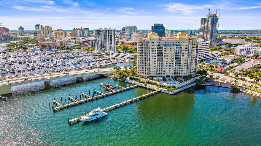 Breathtaking, high-floor unit with dockage has panoramic spectacular water views with east and west balconies.  Finely appointed interior details in a flexible floorplan. Completely in move-in condition for the discerning Buyer. 2-Year seasonal rental (Nov 1 to Apr 30) included of dock space for up to 100' yacht. DISCLAIMER: Information published or otherwise provided by the listing company and its representatives including but not limited to prices, measurements, square footages, lot sizes, calculations and statistics are deemed reliable but are not guaranteed and are subject to errors, omissions or changes without notice. All such information should be independently verified by any prospective purchaser or seller. Parties should perform their own due diligence to verify such information prior to a sale or listing. Listing company expressly disclaims any warranty or representation regarding such information. Prices published are either list price, sold price, and/or last asking price. The listing company participates in the Multiple Listing Service and IDX. The properties published as listed and sold are not necessarily exclusive to listing company and may be listed or have sold with other members of the Multiple Listing Service. Transactions where listing company represented both buyers and sellers are calculated as two sales. The listing company's marketplace is all of the following: Vero Beach, Town of Orchid, Indian River Shores, Town of Palm Beach, West Palm Beach, Manalapan Beach, Point Manalapan, Hypoluxo Island, Ocean Ridge, Gulf Stream, Delray Beach, Highland Beach, Boca Raton, East Deerfield Beach, Hillsboro Beach, Hillsboro Shores, East Pompano Beach, Lighthouse Point, Sea Ranch Lakes and Fort Lauderdale. Cooperating brokers are advised that in the event of a Buyer default, no commission will be paid to a cooperating Broker on the Deposits retained by the Seller. No commissions are paid to any cooperating broker until title passes or upon actual commencement of a lease. Some affiliations may not be applicable to certain geographic areas. If your property is currently listed with another broker, please disregard any solicitation for services. Copyright 2021 by the listing company. All Rights Reserved.