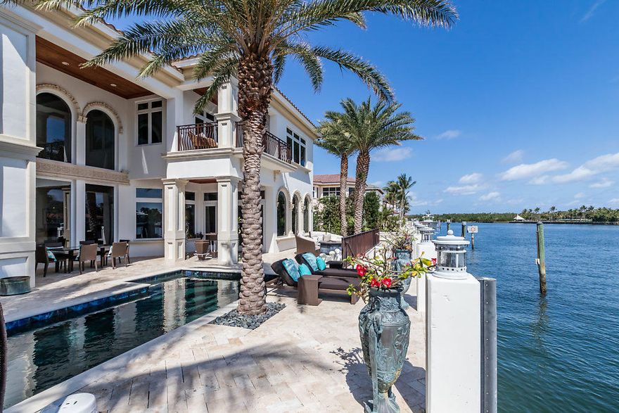 Priced for immediate sale. Villa Portofino is a stunning direct Intracoastal estate in prestigious Golden Harbour, Boca Raton. Superbly priced, this custom waterfront property offers the true Boca Raton lifestyle for the most discerning buyers. This sophisticated and transitional estate exemplifies the very finest in craftsmanship and detail. Designed for elegant waterfront lifestyle, the 6,500 sf of living space basks in eastern sunlight while providing serenity in one of Boca Raton's most prestigious neighborhoods of Golden Harbour. Offering the luxury of stepping from your waterfront patio to your private yacht, 620 Golden Harbour is a boater's paradise located only 10 minutes to the open ocean in NO-WAKE intracoastal zone. Enjoy Florida luxury waterfront living at its best!