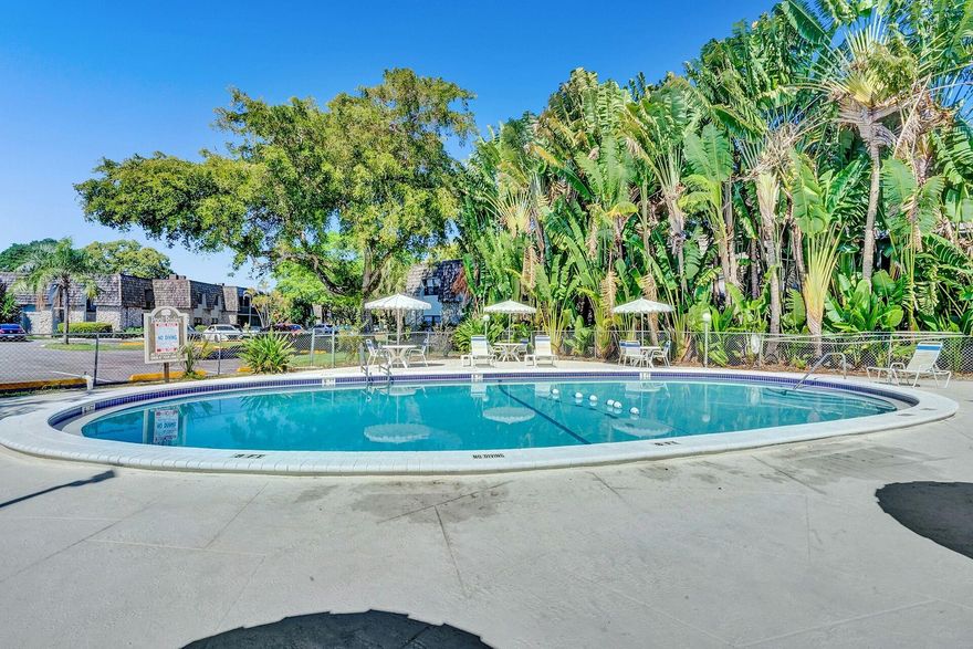 Beautiful peaceful courtyard view. One bedroom /one bath first floor unit in private gated community in the heart of Oakland Park. Featuring tile floors throughout, new walk in shower. Hurricane impact glass roller window in the bedroom. Community has over 10 acres of land and is certified wildlife habitat! Amenities include, clubhouse, gym, tennis court, bbq, car wash, billiards table, car wash, garden areas, security patrol at night, plus much more.