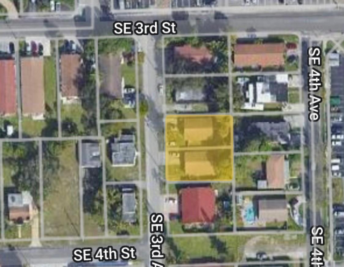 Opportunity Zone ! Two properties for Sale all together as a Lot 309 SE 3rd Ave & 311 SE 3rd Ave TOTAL 10.100 sqft Ideal for Investors, Developers or Family. Centrally located close To Gulfstream Village and Casino, YMCA, Close To Schools, Beaches, Aventura Mall, And Other Shopping Centers