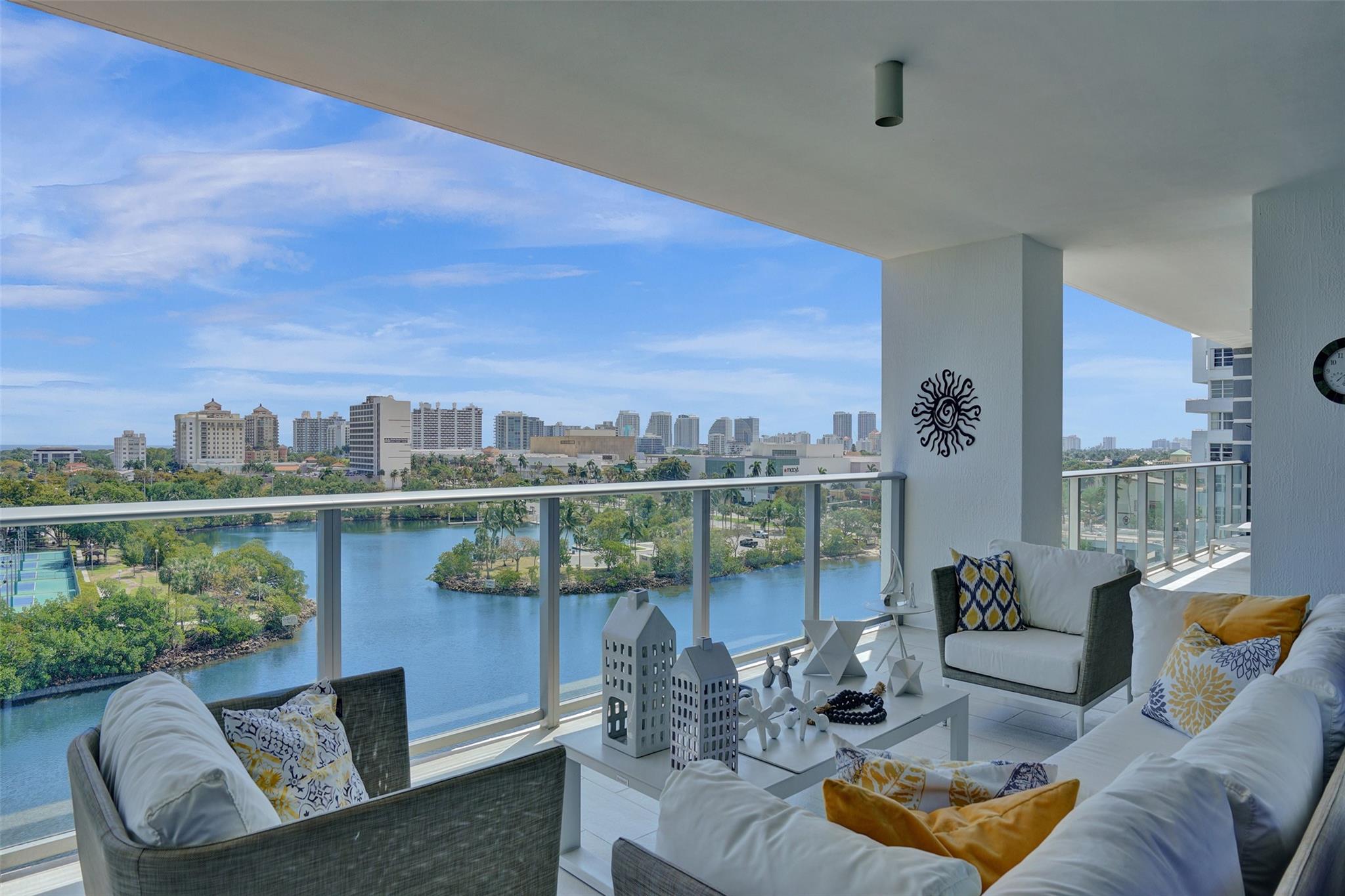 Exquisite Waterfront Luxury at RIVA Indulge in breathtaking river and ocean views from this most desirable 04 floor plan. This 3 bedroom, 3. 5 bathroom residence features all bedrooms with en suite. Upon exiting the elevator, a private foyer led to an exquisite chef’s kitchen adorned with sleek white Italian cabinetry, Wolf & Sub Zero appliances, and a wine cellar for 165 bottles. The expansive terrace with an electric grill offers the perfect setting for outdoor entertaining. Designed for ultimate comfort, this home boasts 9 foot ceilings, two covered parking spots, and a separate storage room. RIVA pampers residents with 40,000 SF of work class amenities, including a heated pool, spa with sauna, steam, treatment rooms, state of the art gym, resident lounge, catering kitchen.