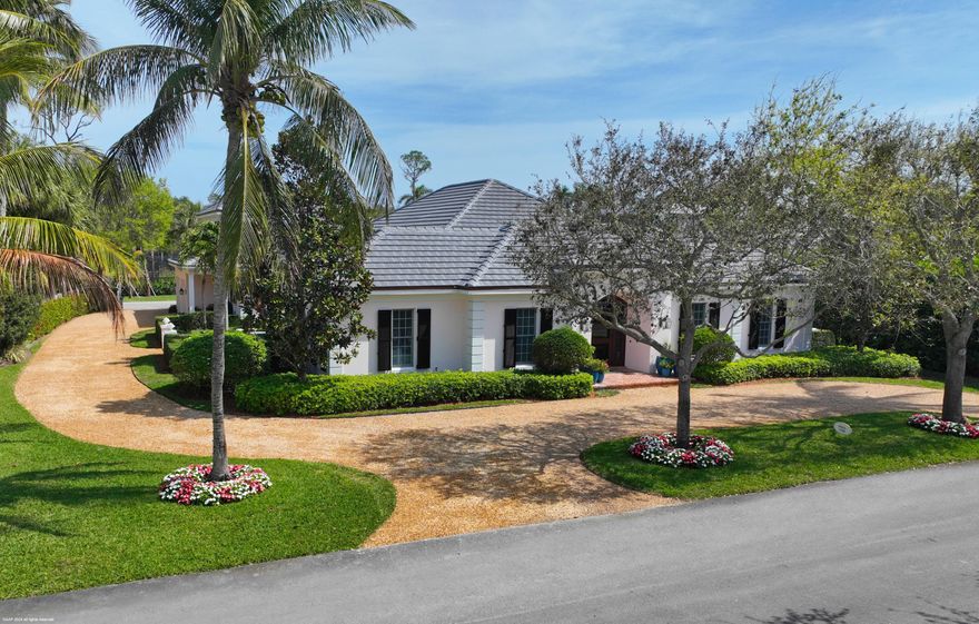 This beautifully designed and decorated house at 11700 SE Laurel Lane in the wonderful Hobe Sound community of Shellbridge is being sold with the highest quality finishes furniture, fabrics, wallpaper and rugs throughout. There are 3 bedrooms in the main house, each with their own ensuite bathrooms and enormous closets. Upstairs is a separate apartment with a sitting room/kitchen area and a bedroom and bath. Multiple interior and exterior living spaces throughout include a formal living room, family room study and separate office with built-ins. PLUS an expansive terrace for relaxing and dining. Several minutes away from JUPITER ISLAND, this convenient location provides quick access to restaurants and services in Hobe Sound and 95. NEW ROOF INSTALLED IN 2023.