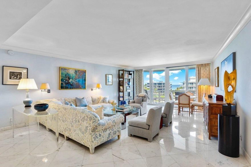 Large 2-bedroom, 2.5 bathroom unit on a high floor at Sun & Surf! East facing with multiple view corridors of the ocean this unit is ready for your creativity. Sun & Surf is a direct oceanfront complex and one of Palm Beach's most sought-after full-service residential buildings. Offering a prime location and a host of superior resort amenities, residents can enjoy access to a state-of-the-art gym, pool with dedicated attendants, private beach access, convenient valet parking, attentive concierge services, and the added allure of a recently revamped lobby and common areas. 25 lb pet permitted.