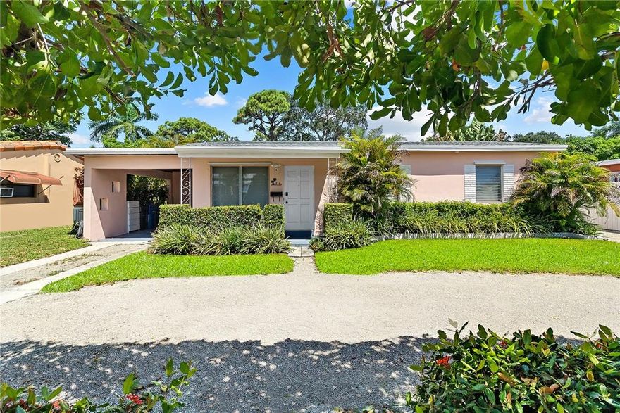 Fully renovated 3-bed / 1-bath unit with two living rooms! (second living room could be used as a 4th bedroom if desired) Featuring: Beautifully remodeled kitchen & bath, updated tile flooring, private Washer & Dryer, carport, half moon driveway & more! Shared backyard + private side patio. One pet is possible, must be approved by owner. Water/sewer/trash & landscaping included! Location is ideal, super close to: downtown, beaches, Whole Foods, FLL airport, I-95 & more! Available now - come view today!