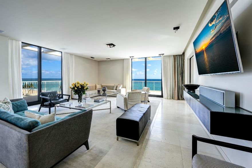 Discover the epitome of seaside luxury in this direct oceanfront corner penthouse, where exceptional living meets modern elegance. With 3 spacious bedrooms and 3 thoughtfully designed baths, this residence showcases an impressive 10-foot ceiling height, creating an airy ambiance that seamlessly blends comfort with sophistication. Five floor-to-ceiling sliders invite natural light to flood in, showcasing the magnificent ocean views. Step outside onto a sprawling 1,450± SF wrap-around terrace, your private sanctuary adorned with breathtaking, unobstructed views of the Atlantic Ocean. Imagine morning sunrises and evening sunsets as your daily backdrop, where every moment feels like a vacation. The iconic 400 Building, a town landmark designed by the renowned architect Edward Durell Stone, encapsulates a perfect blend of heritage and modern sophistication. Its amenities are nothing short of exceptional, featuring a breathtaking open-air central water garden atrium, a stunning rooftop pool and sundeck, a fully-equipped fitness room, a stylish party room, and cozy guest bedrooms for friends and family. Situated just a block from the chic boutiques and vibrant atmosphere of Worth Avenue and steps away from mid-town beach, this penthouse promises the best of the South Florida lifestyle.  This is more than just a home; it's a lifestyle, poised at the intersection of rich heritage and innovative design. Experience the best of the bestyour oceanfront sanctuary awaits.
