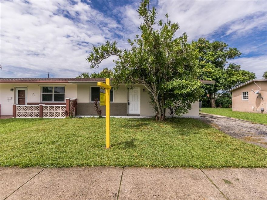 PERFECT FOR FIRST TIME HOME BUYER. COMPLETELY RENOVATED 1/2 DUPLEX.  2 BEDROOMS AND 1 BATHROOM. TILE THROUGHOUT. A/C NEWER 2018. NEWER APPLIANCES. IMPACT WINDOWS THROUGHOUT. BIG BACK YARD.  DON'T MISS THIS ONE!!!!