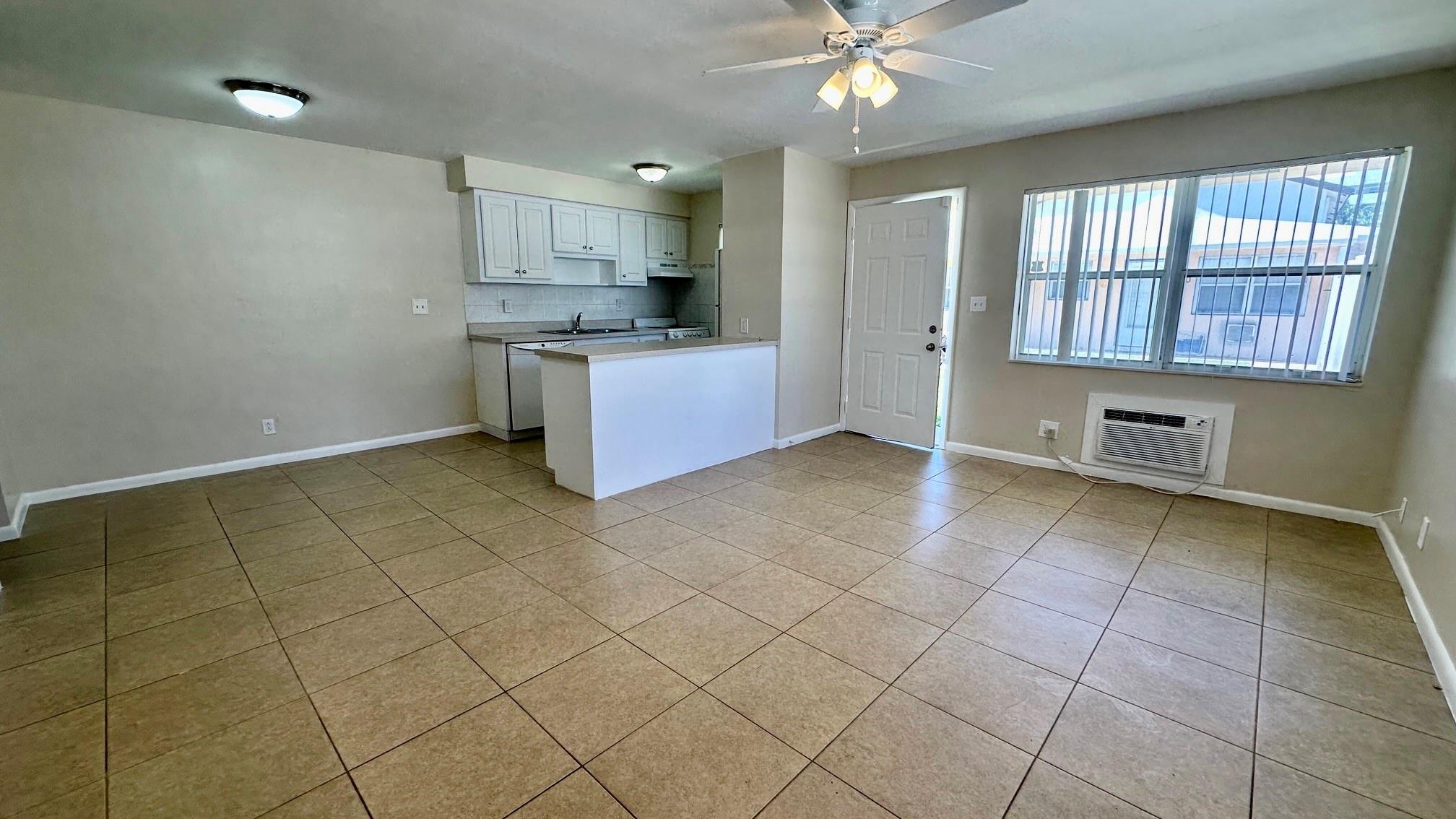 1 bedroom 1 bath apartment, perfectly situated just one block from the stunning Deerfield Beach. This spacious unit features tile throughout, a generous primary bedroom, and ample storage space. Enjoy the amenities, including a pool and a covered outdoor entertaining area. For your convenience, a washer and dryer are available on the premises, and one parking spot is included for two cars. Water is also included in the rent. Please note that pets are not allowed. To move in, a first month’s rent along with two security deposits is required.
