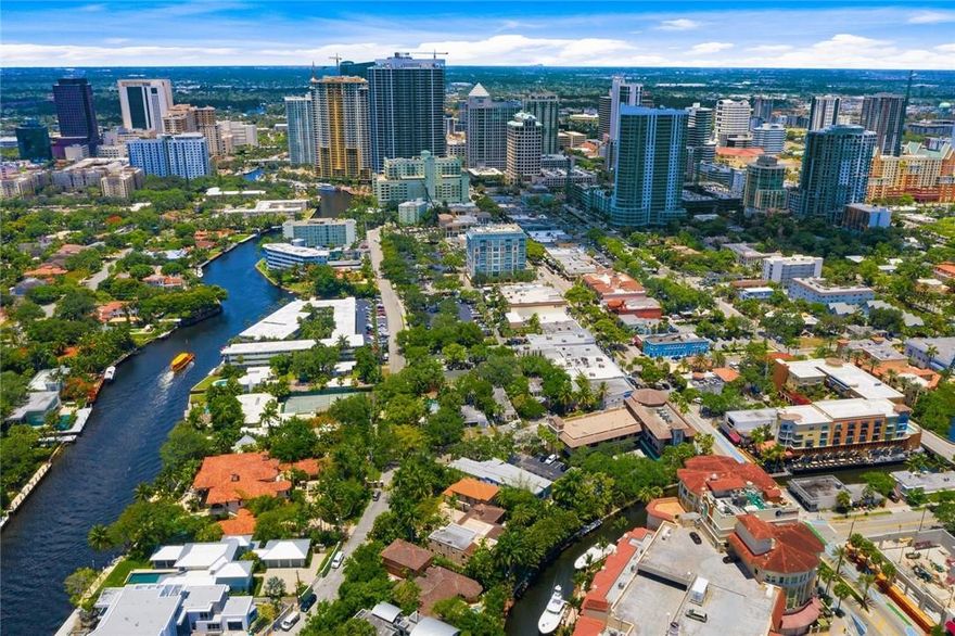 Enjoy the views & tranquility of the New River from this stunning British West Indies inspired residence. Located in a privately gated enclave of only 7 exclusive residences. Just a short distance from the dining & shopping on Las Olas. Custom built by Bomar Builders without a detail or expense spared! Extraordinary open floor plan with water views from every almost every room. The Chef's kitchen is fully equipped & connects to the butler's pantry/laundry. Indoor entertaining flows to an expansive outdoor living room, pool and Summer Kitchen. The ultra-luxurious water facing Master Suite is a on the first level with an option to expand into second bedroom suite/currently den. Second level features three beautifully private Bedroom Suites for family or guests.  Garages can accommodate lifts