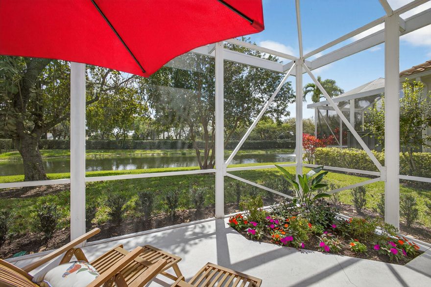 Welcome to this exceptional residence located in the prestigious Augusta Pointe community of PGA National. This beautifully maintained three-bed, three-bath home features a thoughtfully designed layout that is light, bright, and impeccably cared for, with stunning lake views that enhance the home's peaceful setting. Step outside to enjoy your private outdoor oasis overlooking a tranquil lake, perfect for relaxing or entertaining. The newly landscaped side yard adds to the spacious feel of the backyard & can easily be fenced for additional privacy. Recent updates include a new roof (2024), new A/C (2024), and new kitchen appliances, offering comfort and peace of mind. Don't miss this opportunity to own a beautifully situated home with scenic views in the desirable Augusta Pointe community. Located within the prestigious PGA National community, residents enjoy a resort-style lifestyle surrounded by lush tropical landscaping, world-class golf, and a vibrant, welcoming atmosphere. The community is home to the renowned Cognizant Classic and offers optional club memberships with access to premier golf, tennis, fitness, and dining amenities. Conveniently situated near the shopping and dining of Palm Beach Gardens and just minutes from beautiful Atlantic beaches, the location provides both luxury and convenience. This home offers an exceptional opportunity to enjoy a relaxed yet refined lifestyle in one of the area's most established and sought-after communities.