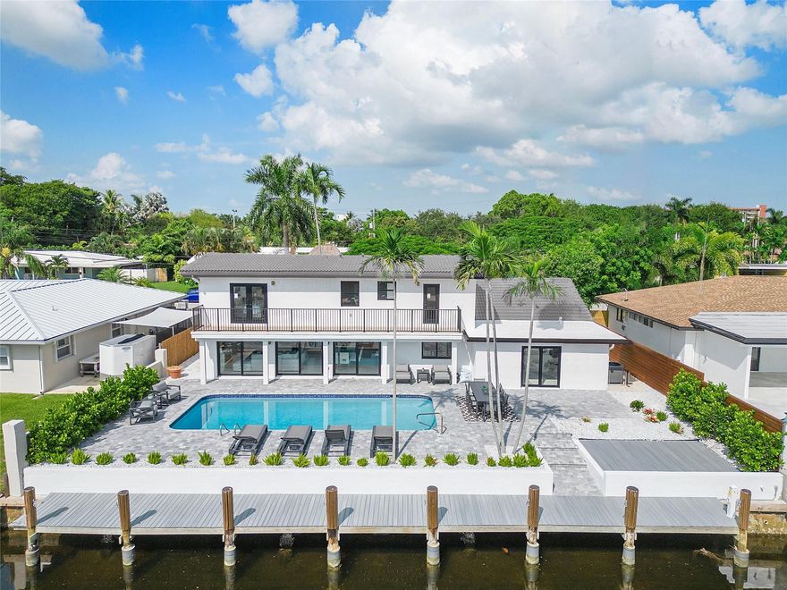 51K UNDER APPRAISED VALUE House appraised at $2.550M! (See attached Appraisal) 2,412' UNDER AIR. Nnew dock under construction. Never lived in since remodeled! Large 4 Bedroom/4 Bath, Chef's kitchen, Split floor plan, Water views. New flooring. All 4 bathrooms are new, Laundry under AC. New HVAC, Impact doors, windows, sliders and garage.  Resurfaced pool, New patio pavers. Permitted Extensive Remodel to the studs, plumbing, drywall. Smart system, remote access lighting and AC.  NO FIXED BRIDGES. Ocean access! 2 mins away to the intracoastal, 7 mins to Hillsboro inlet,  wide turning basin for easy dockage, deep water canal fits a 75ft boat, 84' seawall. Mins away from Pompano beach,  Buyer will have to pay outstanding dock bill of 70k roof is at end of life underground plumbing reccomended