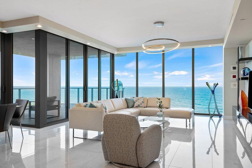 5000 NORTH OCEAN #701 radiates contemporary sophistication and style with a sleek, modern design.
Enjoy over 3,700 square feet of living space in this 3-bedroom 4.5 bath luxury residence. Floor to ceiling glass emphasizes the magnificent views of the Atlantic Ocean and Intracoastal waterway. Enjoy quiet retreats to one of three expansive private terraces. Sumptuous living with private amenities from the oceanfront pool, exclusive beach access, and immaculate fitness center overlooking the Atlantic Ocean. Located on Singer Island's north private residential corridor, 5000 NORTH OCEAN is an iconic 19-story oceanfront residential tower with 48 luxury condominium residences located in the Palm Beaches. Create your own personal paradise where you'll find the serenity of a seaside sanctuary.