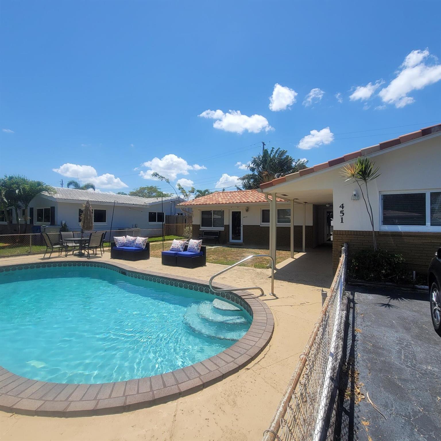 Updated duplex in the highly desirable city of Pompano Beach. Private pool, Impact glass, updated kitchen and bathrooms. Each unit has its own washer/dryer. Both units are currently rented out. Unit A is rented out for $3,200-unit B for $2,800. Great income producing property.