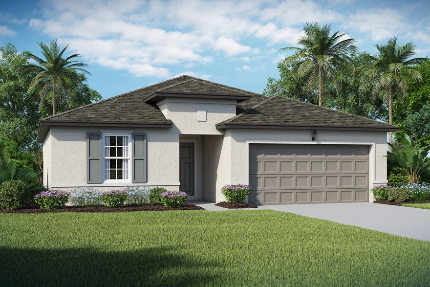 BRAND NEW home located in the growing city of Port St. Lucie. The Dupont is a spacious single story with 8'8'' ceiling and a large open concept living area, perfect for entertaining and built around the beautiful kitchen and four bedrooms. This kitchen is nicely appointed with 36'' cabinets, and granite countertops with a 4'' backsplash. Just off the common areas is the owner's suite with the spacious a owner's bath and oversized vanity. Easy to maintain ceramic tile in all living and wet areas.