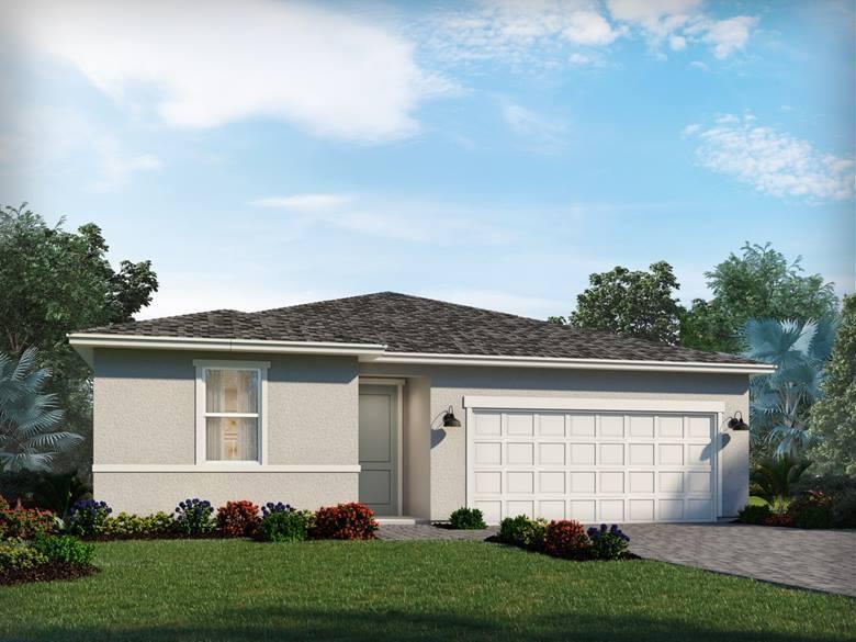 BRAND NEW energy - efficient home Sep 2025! Enjoy cooking in the chef-inspired kitchen overlooking the great room, dining nook and covered lanai. Tucked in the back for privacy, the primary suite is perfect place to retreat after a long day featuring a large walk-in closet and dual vanity sinks. Explore new homes in Port St. Lucie, FL. This neighborhood features resort-style amenities, trails, and a large lakefront area. Each home is built with the innovative, energy-efficient features that Meritage Homes is known for. Its location gives easy access to commuter routes as well as excellent schools and entertainment. Each of our homes is built with innovative, energy-efficient features designed to help you enjoy more savings, better health, real comfortand peace of mind.