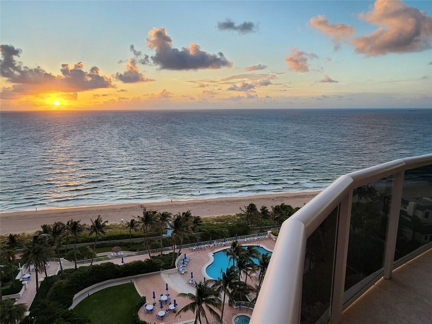 Direct Ocean Custom Renovated L'Hermitage Dream Home with 3 en-suites overlooking resort, sand, ocean, coastline. Magnificently renovations include new kitchen, baths, rooms, closets, stretch ceilings, entrance way. Private elevator, 2 SubZero Wine Towers. 2 GARAGE SPACES, large wraparound balcony. The most sensational sunrises. L'Hermitage is a resort-like complex with over 10 acres of Oceanfront/Beachfront property with tennis, fitness, fenced complex, attended beach. Pool deck has over 2.5 acres which includes an outdoor restaurant, a lap pool and a separate oceanside pool, 2 spas, kiddie pool, and ocean access. Fitness center, saunas, steam, massage. Restaurants/Salons/Shopping Minutes from Las Olas. Pet friendly.