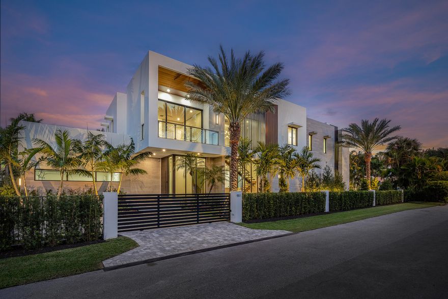 This new construction waterfront home is the perfect opportunity to own a slice of paradise in highly desirable East Delray . Situated just minutes from the beach, restaurants, shopping and entertainment, on a large corner lot with direct intracoastal views and access. Buyers can expect an unrivaled level of luxury in this secure gated estate.  This contemporary dream home is being built with meticulous attention to detail by renowned luxury home builder Frankel Homes, in collaboration with the area's top architect Randall Stofft. With almost 5700 square feet of living space featuring 6 bedrooms and 6.5 bathrooms, there is plenty of room to enjoy and entertain in style. Highlights of the property include expansive covered patio