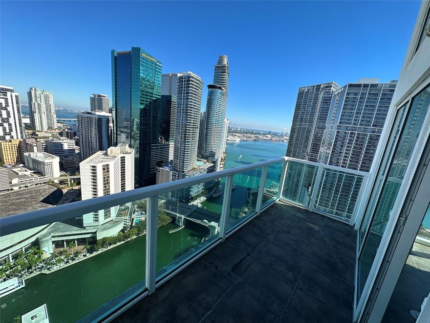 Rare opportunity to rent Brickell on the River's South Tower 2-story premium corner direct loft!! River, Bay water and skyline city views. This amazing 2-story sky-loft unit in the luxury, full-service Brickell on the River, 2 balconies with breathtaking views. Unit has floor to ceiling impact windows, updated in immaculate condition with open European kitchen & SS appliances, ceramic tile floors and more. Full-service amenities, 2 pools, Club House, Gym, Games and Meeting rooms. Brickell on the River offers 24-hour Front Desk Concierge, Valet Parking, Pet/children are welcome. One assigned parking space included. Walk, trolley to restaurants, shops, and more. Quick access to highway or public transportation.