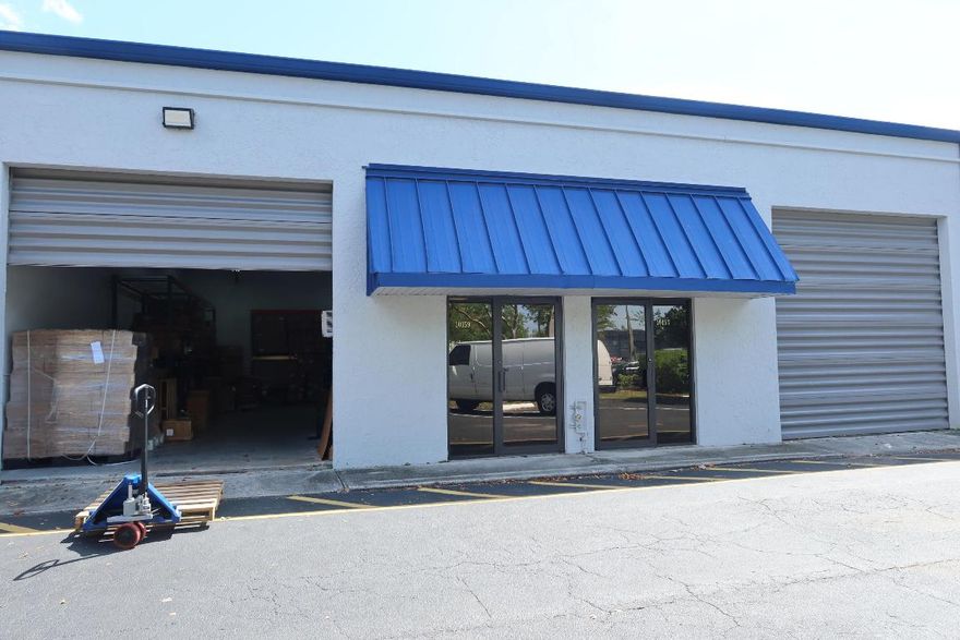 This unique property is a pristinely clean and well-maintained office and warehouse space, featuring a glass door entrance along with two rolling doors. Very unique space in the local area that is great for storage of inventory, products, clothes, etc. A clean and safe storage environment with a personal garage that includes a workspace that is ideal for a business owner who wants to work alongside where inventory is stored. Air conditioned office space with great lighting has spacious and ample room for productive meetings. 2500 sqft space available for sublease through 2026 with flexible and friendly lease terms. Current tenant uses the space for a printing and marketing distribution. Perfect for a new tenant who runs a business who needs an all in one environment.