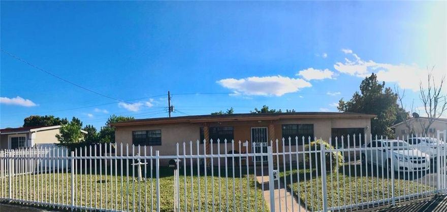 Beautiful and spacious home in Miami Gardens. Nicely maintained 3 bedroom and 1 bathroom, space available for a 4th room can be used for office, man cave or kids playroom. Newer kitchen and bathroom with plenty of kitchen cabinet space. Ceramic tile in social areas, Newer AC unit, enormous fenced front and backyard perfect for entertaining or place for the kids to play. Beautiful and spacious home in Miami Gardens, low property taxes, easy to show.