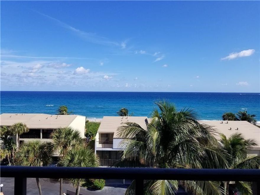 Stunning DIRECT ocean views from this spacious oceanfront condo*floor to ceiling BRAND NEW hurricane windows & sliders throughout unit including bedrooms=amazing ocean views*beautiful SE corner unit w/ large 18 ft long & 6 ft wide balcony. Rare opportunity to own a large condo w/ these types of sweeping direct views! Private Bosch washer & dryer IN UNIT or there are free laundry rooms on every floor*tankless water heater*Building has a large clubhouse equipped with a full kitchen, small gym area & community room with Billiards & Ping-Ping right next to the large heated pool that is just steps to the beach. Free wifi at pool & clubhouse. All ages, Covered parking with plenty of extra parking=2 or more cars OK! Downtown Delray is a 5 minute Drive*please see broker remarks & schedule online all ages