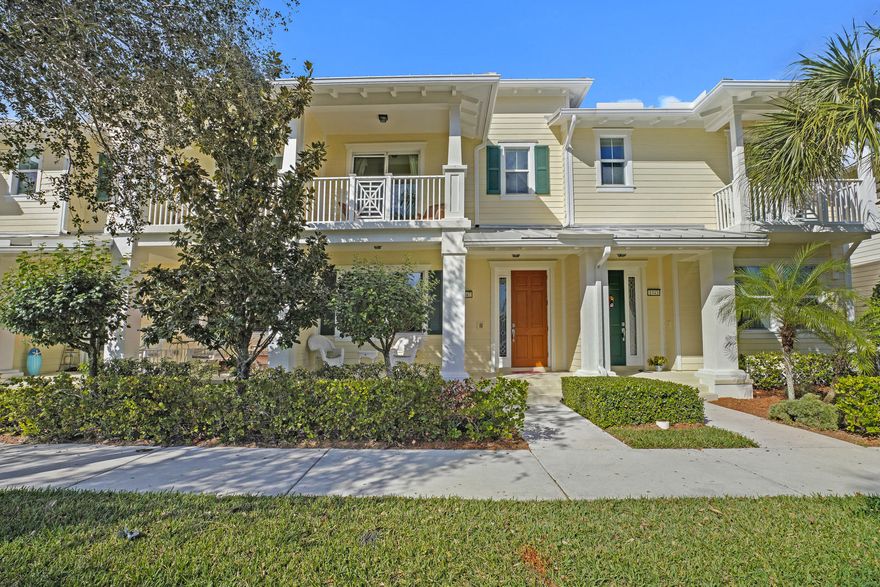 This unforgettable 3-bedroom 2-bathroom townhouse is located in the heart of Jupiter. This Mallory Creek townhouse has spectacular views of palm tree lined streets. The open floorplan includes a open kitchen to the living area. The oversized master suite has large closets with a covered balcony. This DiVosta built home has impact windows and built ins  closets. Mallory Creek has two pools, fitness center and clubhouse. This townhouse is in close proximity to fine dining, entertainment, shopping and Jupiter's pristine beaches.