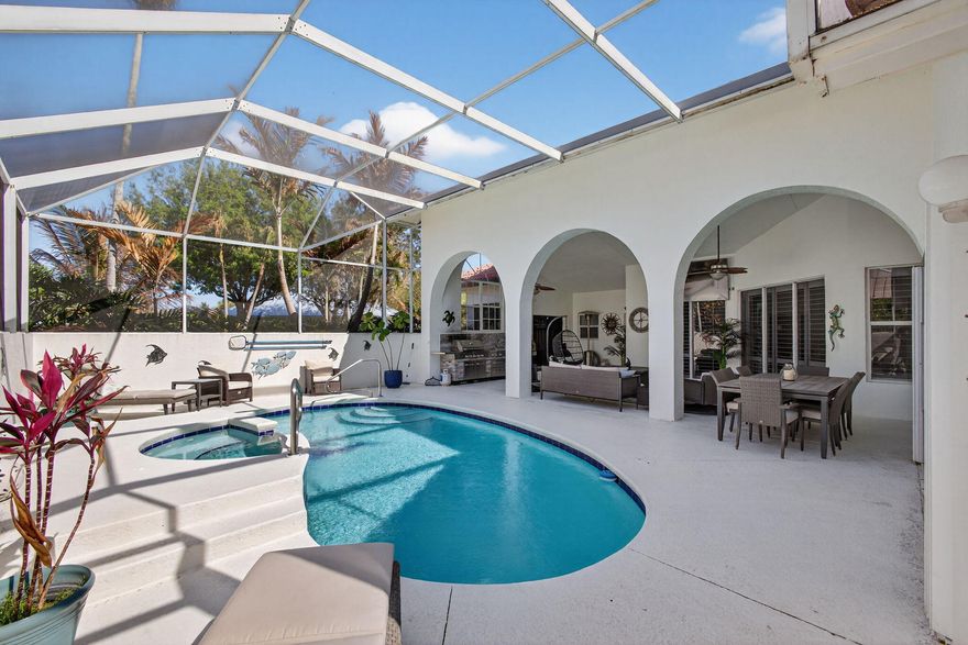 Furnished Courtyard Style Pool Home.  This Is a Family Friendly Home Close To Hobe Sound Beaches, Coffee Shops & Restaurants. Enjoy The Privacy of the Courtyard Pool & Spa.  The Home Is Equipped With Everything You Will Need For a Short Term or Long Term Stay.  Governor's Landing is a Gated Boating Community Close To Beautiful Hobe Sound Beaches.  This Home Can Be Rented Annually or Seasonally.