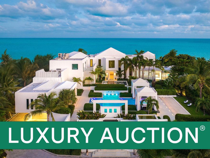 Triton Villa - a 7-acre oceanfront estate in Provo, Turks & Caicos - will be sold WITHOUT RESERVE at Luxury AUCTION on April 17, 2026! List price for REFERENCE ONLY. Listed by Ian Hurdle of The Agency Turks & Caicos. Inquire for details... A true legacy property, Triton blends serenity, modern design & luxe amenities for the ultimate Caribbean lifestyle! Interiors span +16,773 sf throughout the main residence, staff quarters & private bungalows, with 15 beds & 15.5 baths. Outdoor amenities include 2 resort-style pools, hot tub, cold plunge, tennis & bocce courts, reflecting pools, outdoor theater & solar panel system - plus a pro-grade sports complex with luxe pavilion and 4 add'l courts for tennis, padel & pickleball. Rental history with celeb & executive guests (rates up to $32K/night). Do NOT call Listing Agent directly. Call 800 Number in listing. Buyer Brokers protected. Selling Without Reserve at Luxury AUCTION April 17, 2026! List price for REFERENCE ONLY. Refer to Luxury Auction Terms of Sale (avail. upon request). Convenient, Pre-Auction Previews held by daily appt. from April 11-16. Call to schedule.