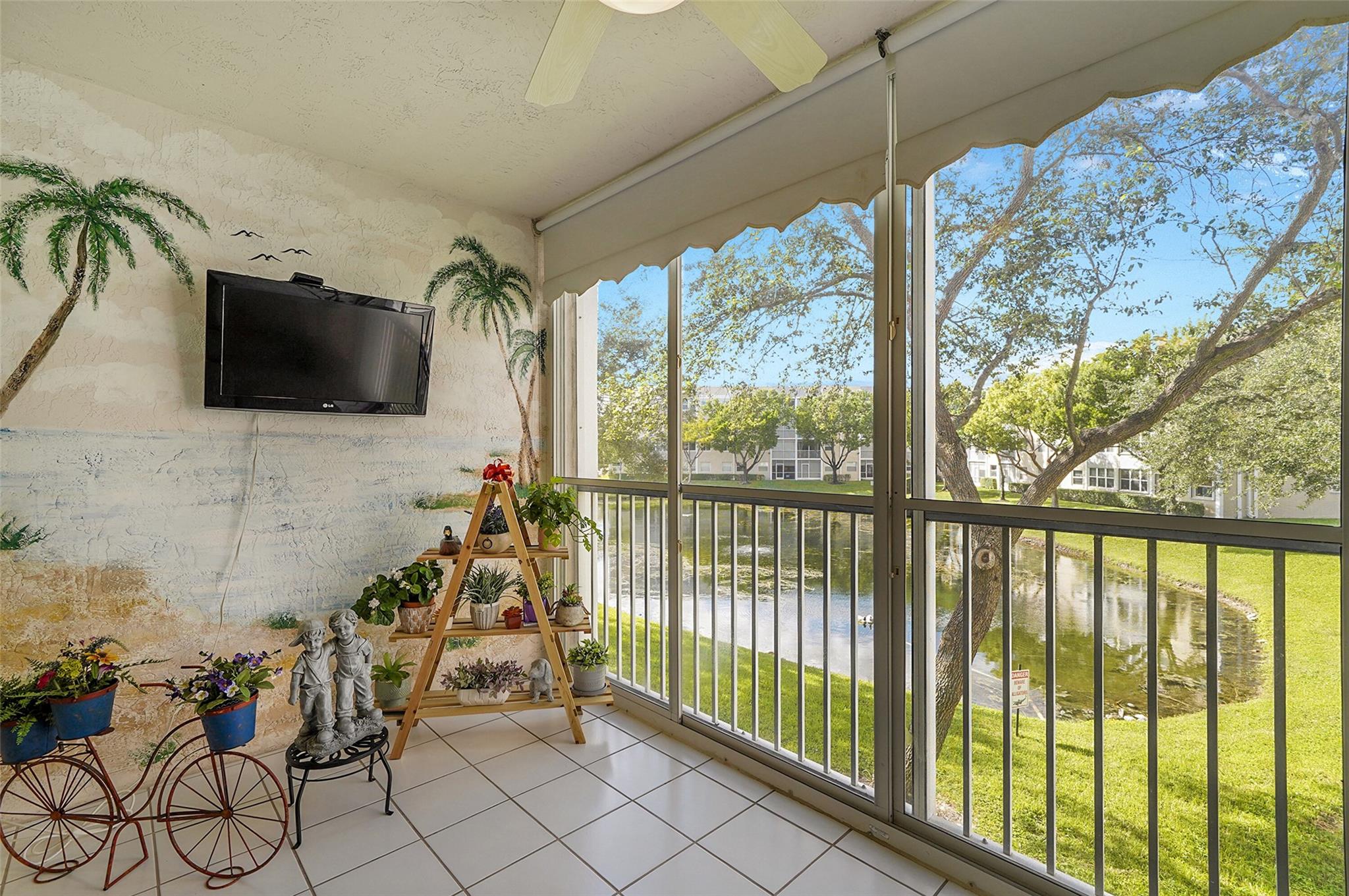 Sunrise Lakes Community Offers this Active 55+ Lakefront Condo that is Move-In Ready, Bright 2-Bed/2-Bath with Waterfront Views from the Primary and Air-Conditioned Enclosed Balcony. Roof replaced 2023; Updated Electrical Panel; AC and Water Heater 2014. In-Unit Washer & Dryer, Whirlpool Appliances, Ice Maker, Water Dispenser, Mirrored Closet Doors & Walk-In Closets with Built-Ins. Primary Bath features Easy Access Shower with Grab Bars. 1 Assigned Parking Space, abundant Guest Parking. Resort Style Amenities include Cable, Heated Pool, Tennis, Pickleball, Golf, Hot Tub, Sauna, Billiards, Theater, Concerts, social events & So Much More! Only minutes to Sawgrass Mall, Panthers Arena, Fort Lauderdale Airport and Beaches. Sold As-Is. WELCOME HOME!