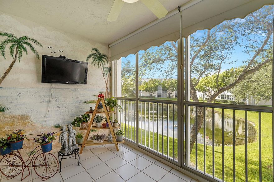 Sunrise Lakes Community Offers this Active 55+ Lakefront Condo that is Move-In Ready, Bright 2-Bed/2-Bath with Waterfront Views from the Primary and Air-Conditioned Enclosed Balcony. Roof replaced 2023; Updated Electrical Panel; AC and Water Heater 2014. In-Unit Washer & Dryer, Whirlpool Appliances, Ice Maker, Water Dispenser, Mirrored Closet Doors & Walk-In Closets with Built-Ins. Primary Bath features Easy Access Shower with Grab Bars. 1 Assigned Parking Space, abundant Guest Parking. Resort Style Amenities include Cable, Heated Pool, Tennis, Pickleball, Golf, Hot Tub, Sauna, Billiards, Theater, Concerts, social events & So Much More! Only minutes to Sawgrass Mall, Panthers Arena, Fort Lauderdale Airport and Beaches. Sold As-Is. WELCOME HOME!